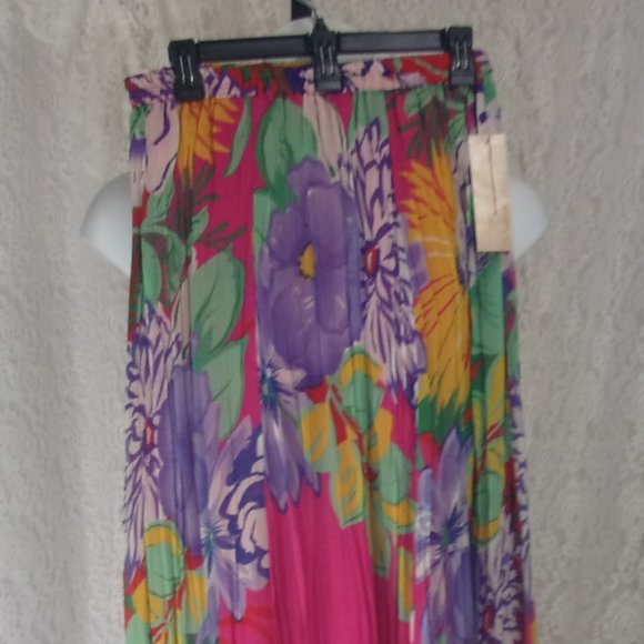 Multi Colors Hot Pink, Green , Purple Mini Maxi Boot Skirt By Choices Size S - Picture 1 of 4